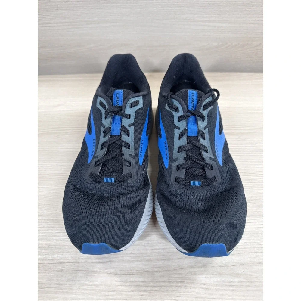 Brooks Launch 8 Running Shoes Mens Size 7 Black Blue 1103581D018‎ Sneakers
